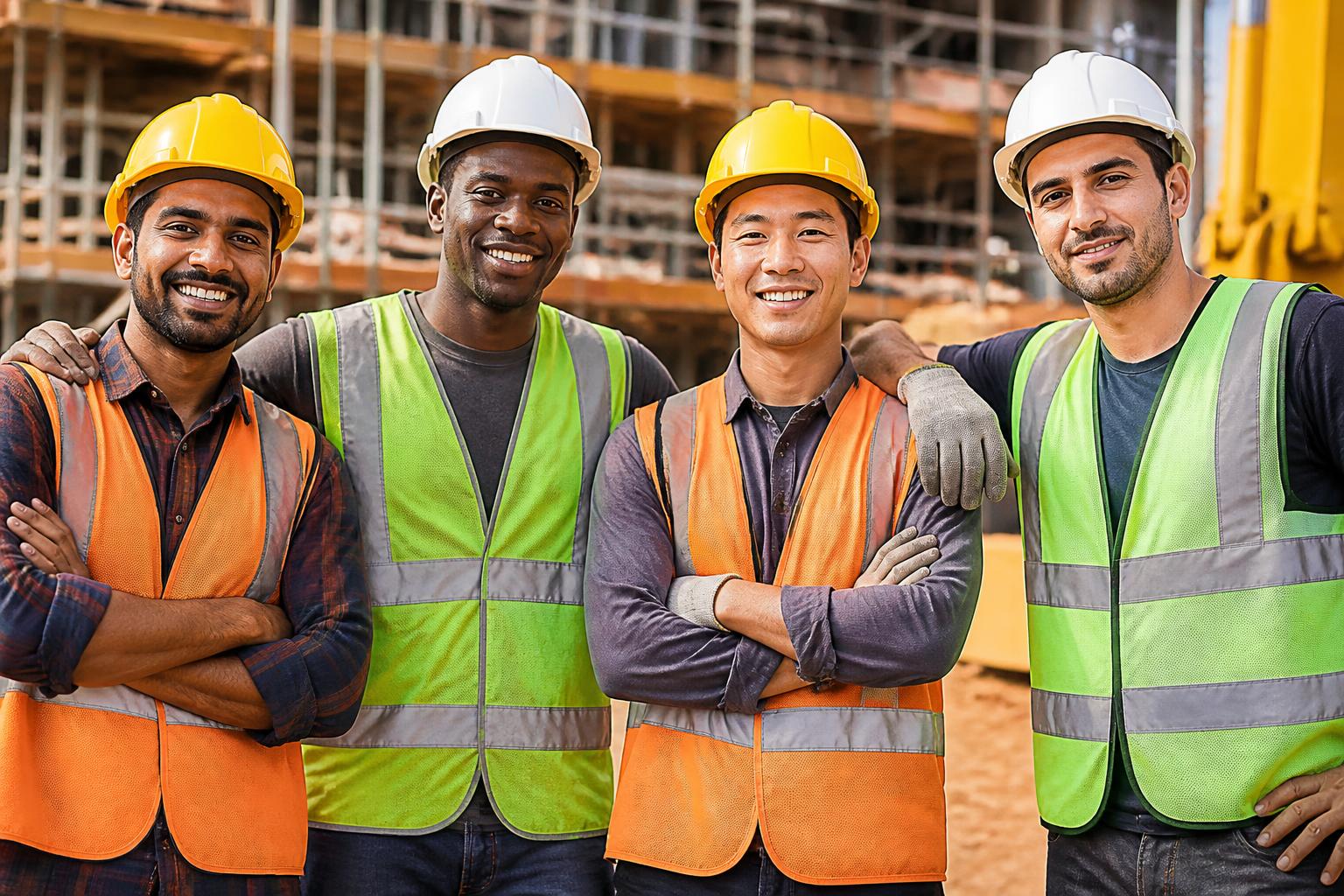 Diverse team of general laborers ready to work